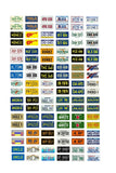 1/24 1/25 scale model car movie TV license plates tags set 2 Model