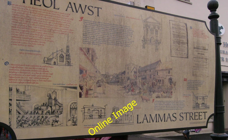 Photo 6x4 Lammas Street historical information board Carmarthen/Caerfyrd c2012 Model