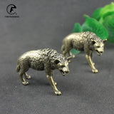 Solid Brass Hyena Figurine Miniature Office Desktop Pet Ornament Vintage Anima Model