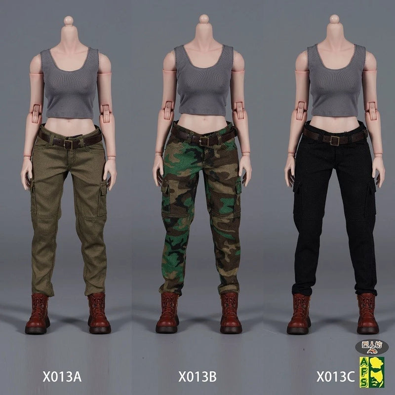 1/6 Female Combat Vest Cargo Pants Clothes Model For 12"Action Figure Doll Model