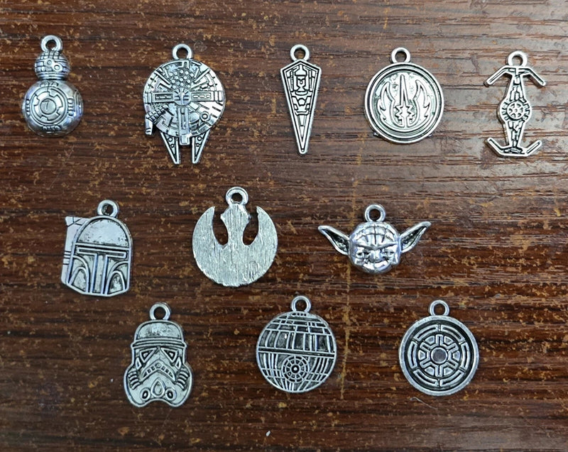 11 Star Wars Metal Charms LOT - Bracelet Necklace Earrings Charms