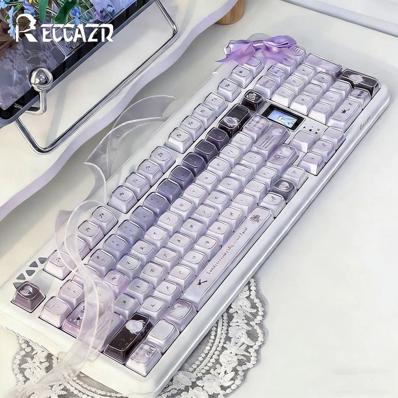 Purple Keycaps KDA Profile Double Layer PC Key Caps Mechanical Keyboard Model