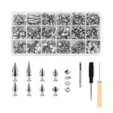 455PCS Metal Spikes and Studs Kit for DIY Punk Clothing Jackets Belts Crafts Model