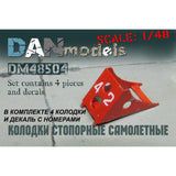 Dan Models 48504 Scale 1:48 Aircraft Chocks #2, 4 PCS+Decal Retaining Pad Set ??2 Model