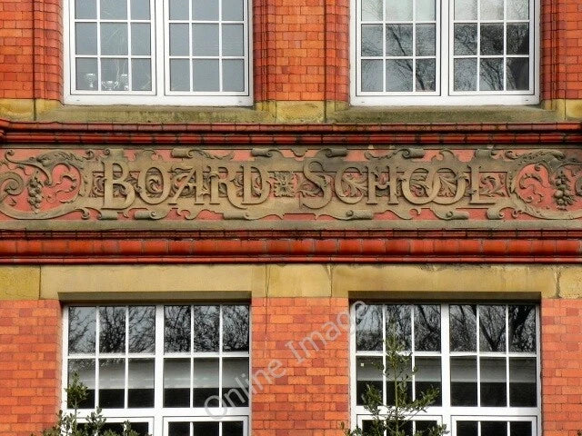 Photo 6x4 Oldham Board School - detail Shaw/SD9308 Inscribed detail on t c2011 Model