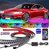 Car Under LED Strip RGB DIY LED Strip Underbody System Neon Light Kit &Remote US Model