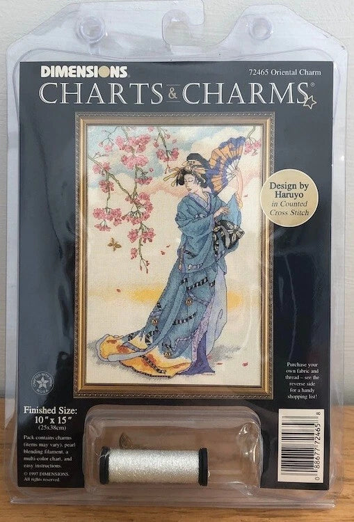 Rare Dimensions Cross Stitch Kit Charts & Charms 72465 Oriental Charm Model