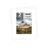 2 Pack White Picture Mat Boards White Core 4-Ply Acid-Free Bevel Cut Picture Model