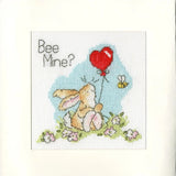 Bothy Threads greating card counted cross stitch Kit "Bee Mine?", 10x10cm, XGC18 Model