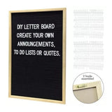 45cm Felt Letter Board 294pc Wooden Frame Changeable Message Sign Black Felt Kit Model