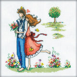 RTO counted Cross Stitch Kit "Couple in nature" M164, 20x20 cm, DIY Model