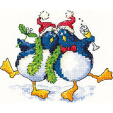 Heritage counted cross stitch kit Aida "Cool Yule", SHCY1476-A, 11,5x9,5cm, DIY Model
