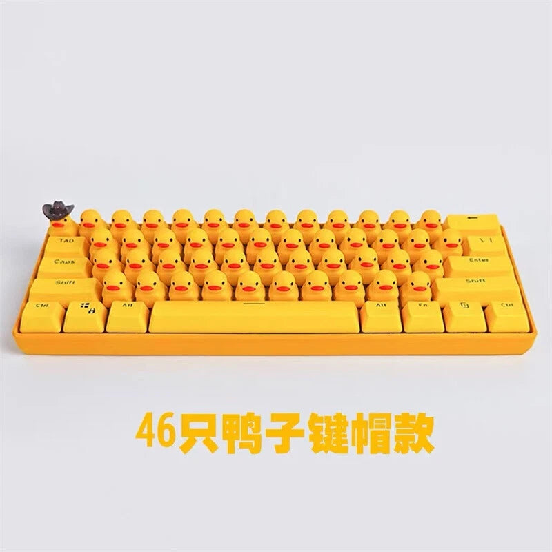 Yellow Cute Duck Mechanical Keyboard Press Crow USB Interface Keyboard Handmade Model