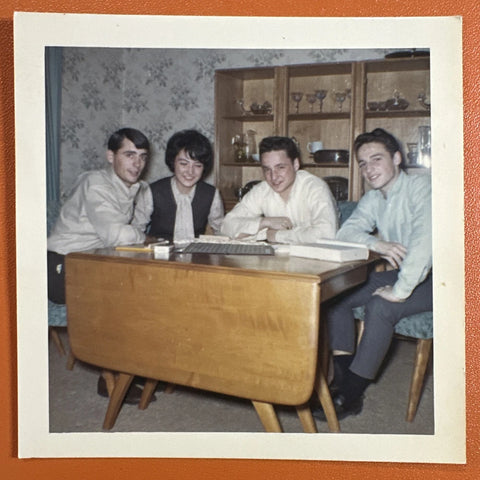 Playing Scrabble VINTAGE PHOTO ORIGINAL Family board game night Word Game fun Model