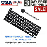 Keys Cap for MacBook Pro A2251 A2289 A2141 2019 2020 Keycaps US Set Replacement Model