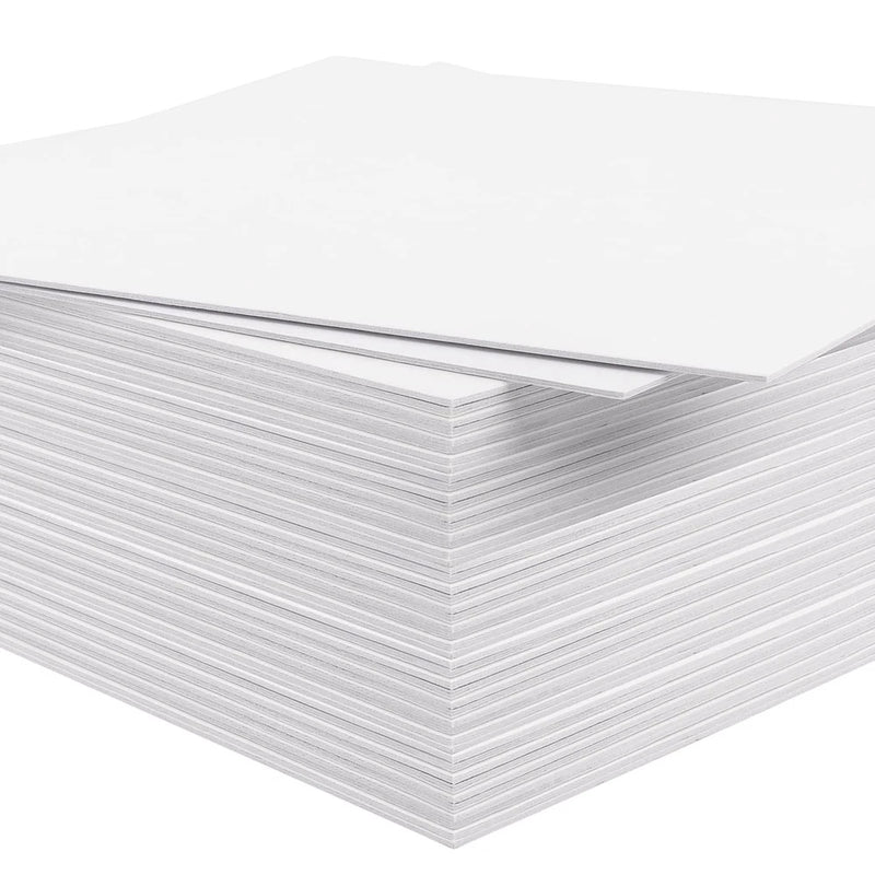 50 Pack 6x8 Inch White Uncut Mat Backing Boards 4Ply Picture Frame Core Model