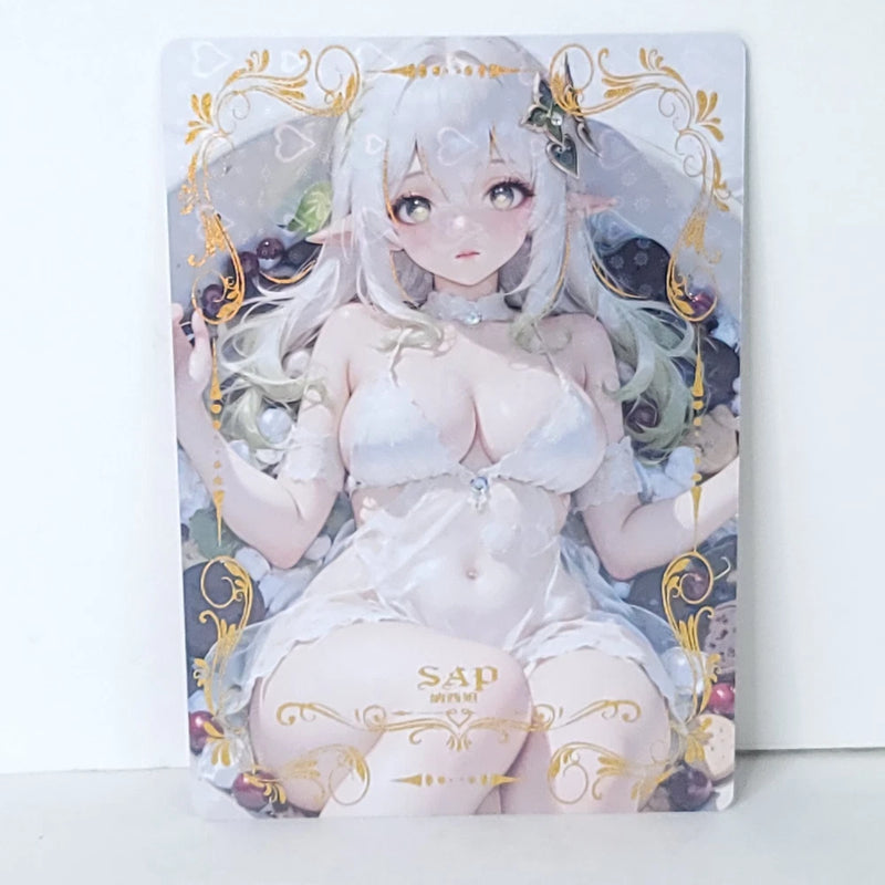 Nahida Gold Holo Hearts Waifu Card Anime Girl Wall Art Oversized Board A5 Model
