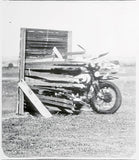 Motorcycle Crashing Through Fence 1933 Photo Going Through A Board Fence at 70 Model