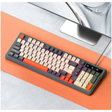 98-Key Wired Mechanical Keyboard With Three-Color Keycaps RGB Backlit Portab CHU Model