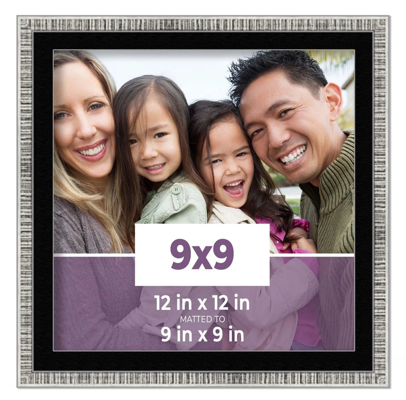 9x9 Frame Silver With Black Picture Mat For 9x9 Photo - Silver 12x12 Frame To Di Model