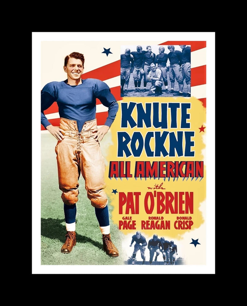 NOTRE DAME FIGHTING IRISH MATTED PHOTO OF THE KNUTE ROCKNE STORY MOVIE BOARD Model