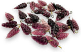 30 Vintage India Glass Dark & Light Purple Leaf Pendants Beads Charms w/Loop Charms
