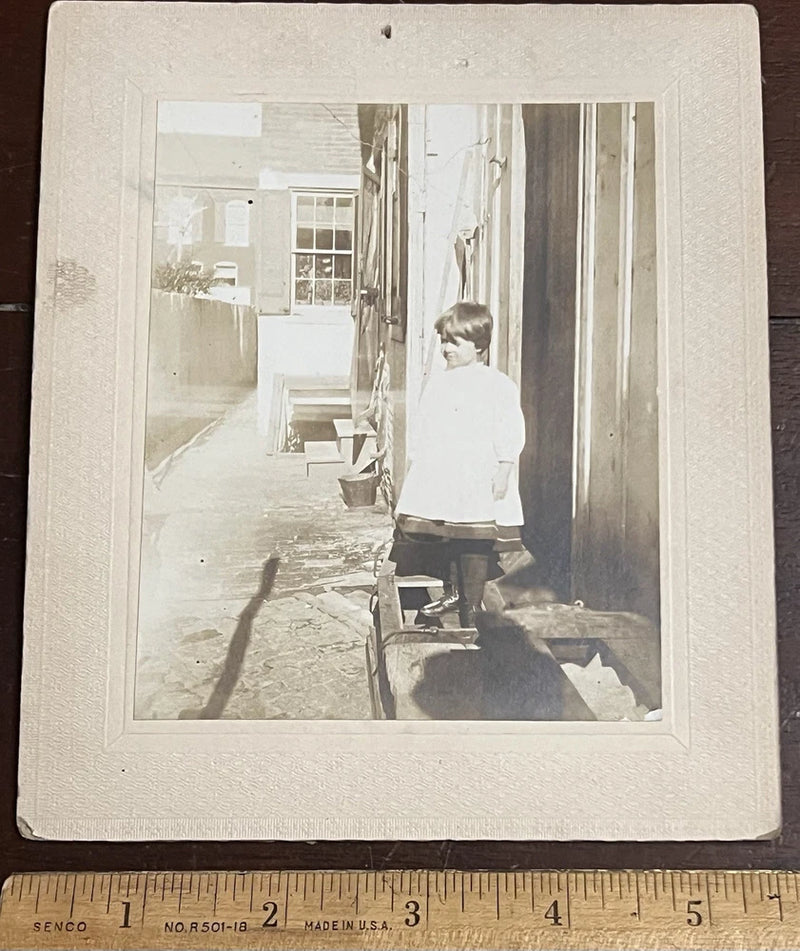 Photo on Board, Child outside Door, Shadow of Photographer, 5 1/2 x 6 1/2 in Model