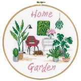 Vervaco counted cross stitch kit with embroidery ring "Home Garden", diam 20cm., Model
