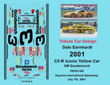 2001 #3 - 1:24 Scale Tribute Car Design  - Dale #3 Decals -  Daytona - Pepsi 400 Model