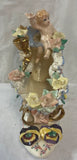 Porcelain Heeled Shoe Figurine Cherubs Flowers Gold Ribbon Model