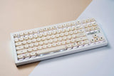 Cute Cat Creamy White MOA Profile Dye Subs PBT Keycap Set Model