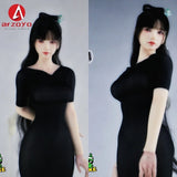 1:6 Black Elasticity Bodycon Ultra-thin Dress Model Fit 12'' Female Figure Body Model