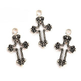 BLUK 100Pcs Cross Charms DIY Jewelry Making Pendants Antique Silver Charms
