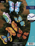 Felt Applique 6 Pc Ornament Making Kit Butterfly Garden  DIY Felt sequins beads Model