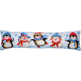 Vervaco stamped cross stitch kit cushion "Draft stopper Snow fun", 80x20cm Model