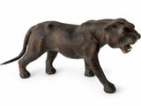 Black Panther Big Cat Figurine Sculpture Rustic Animal Decor 14" Model