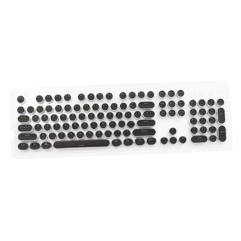 Round Keycaps Double Shot PBT Gaming Keyboard Retro  black Model