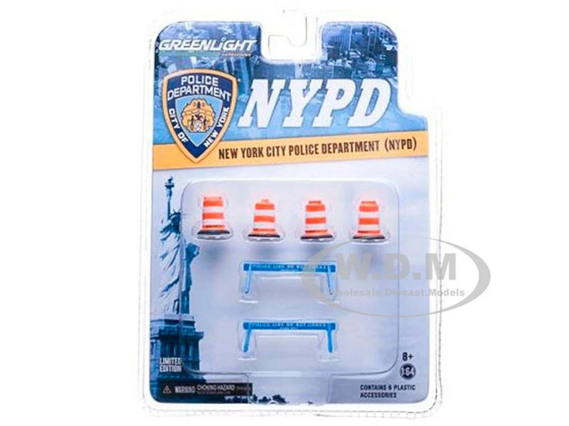 NYPD ACCESSORY PACK SERIES 1, 6 PC SET 1/64 SCALE MODEL BY GREENLIGHT 13068 Model