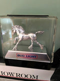 Bud Light Clydesdale Horse Figurine Display Case Breweriana Collectible Model