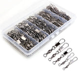MOBOREST Fishing Swivels Snap Swivels Barrel Swivels with Snaps 200PCS-Snap Model