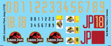 Jurassic Park Jeep Decals for 1/12 Scale models and action figure vehicles Model