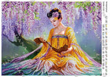 HOT DIY Bead Embroidery Kit Needlepoint Beading Beadwork geisha east women Model