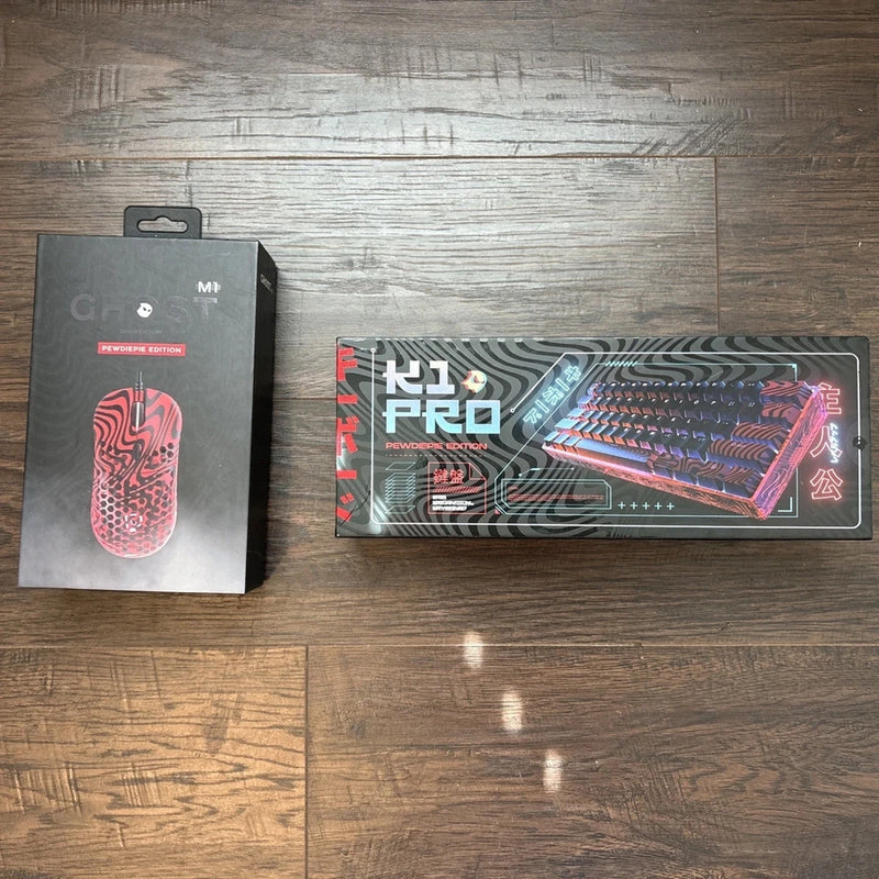 Keyboard GHOST K1 Pro PewDiePie, Glorious keycaps, GHOST wired PewDiePie Mouse Model