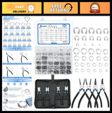 850Pcs C-Clip & E-Clip Retaining Rings Assortment Kit + Snap Ring Pliers Set Model