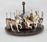 Franklin Mint Treasury Carousel Art William Manns 12 Animals Display 1988 COA Model