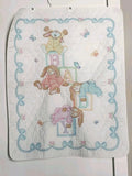 2004 Janlynn Stamped Cross Stitch Baby Quilt Sleepy Bunnies Blocks Vintage Model