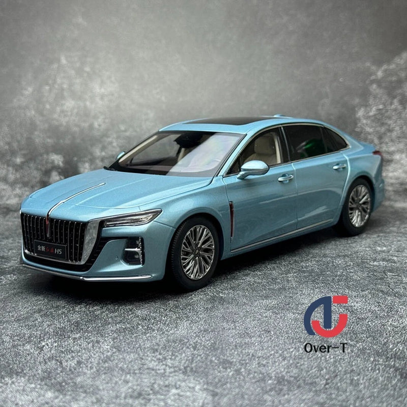 1/18 Scale HongQi H5 2023 Blue Diecast Car Model Toy Collection Gift Model