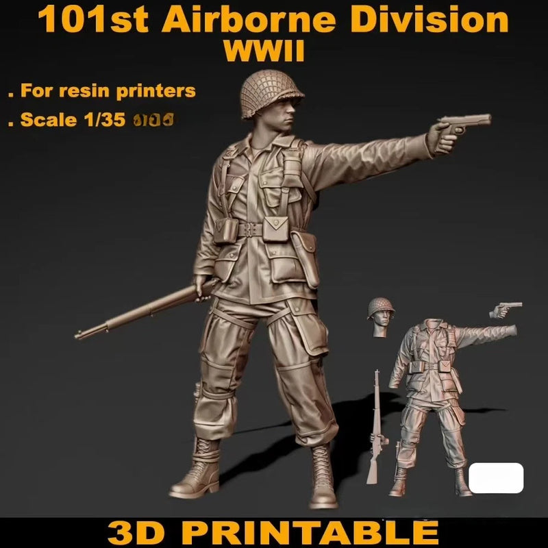 WW2 101st Airborne Division 1/35 Scale Figures Model Kits for Resin Printers Model