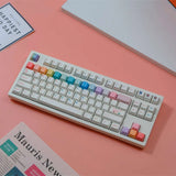 Cute Colorful Macaron Dye Subs PBT Cherry Profile Keycap Set For KBDfans' Keeb Model