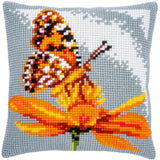 Vervaco stamped cross stitch kit cushion "Schmetterling", 40x40cm, DIY Model